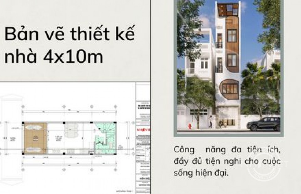Bản vẽ thiết kế nhà 4x10m đa tiện ích đáng tham khảo nhất 2023